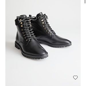 & Other Stories Leather Lace Up Snow Boot